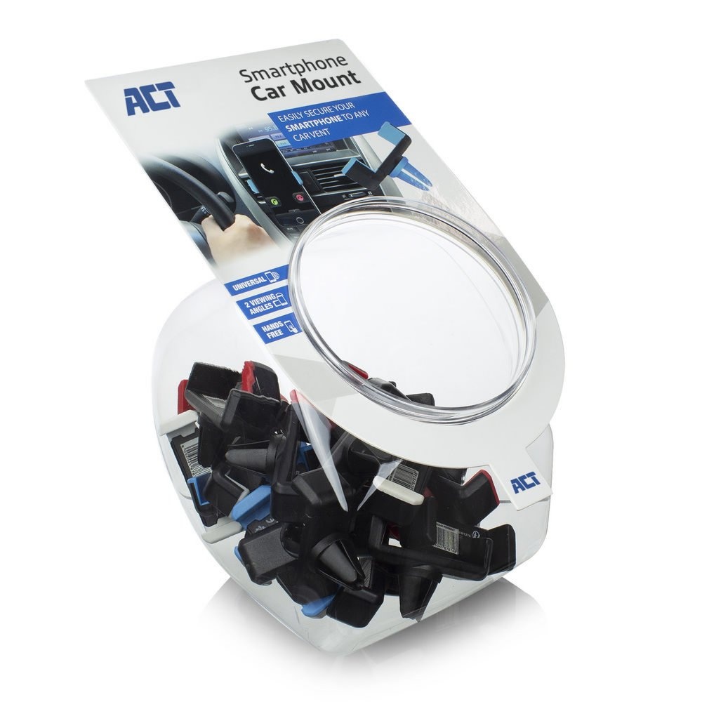 ACT AC9000 | Passieve Telefoonhouder voor in de Auto | Zwart | Set van 25 stuks