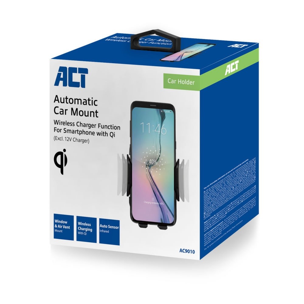 ACT AC9010 | Telefoonhouder voor in de Auto met Draadloos Opladen | Zwart - Afbeelding 4