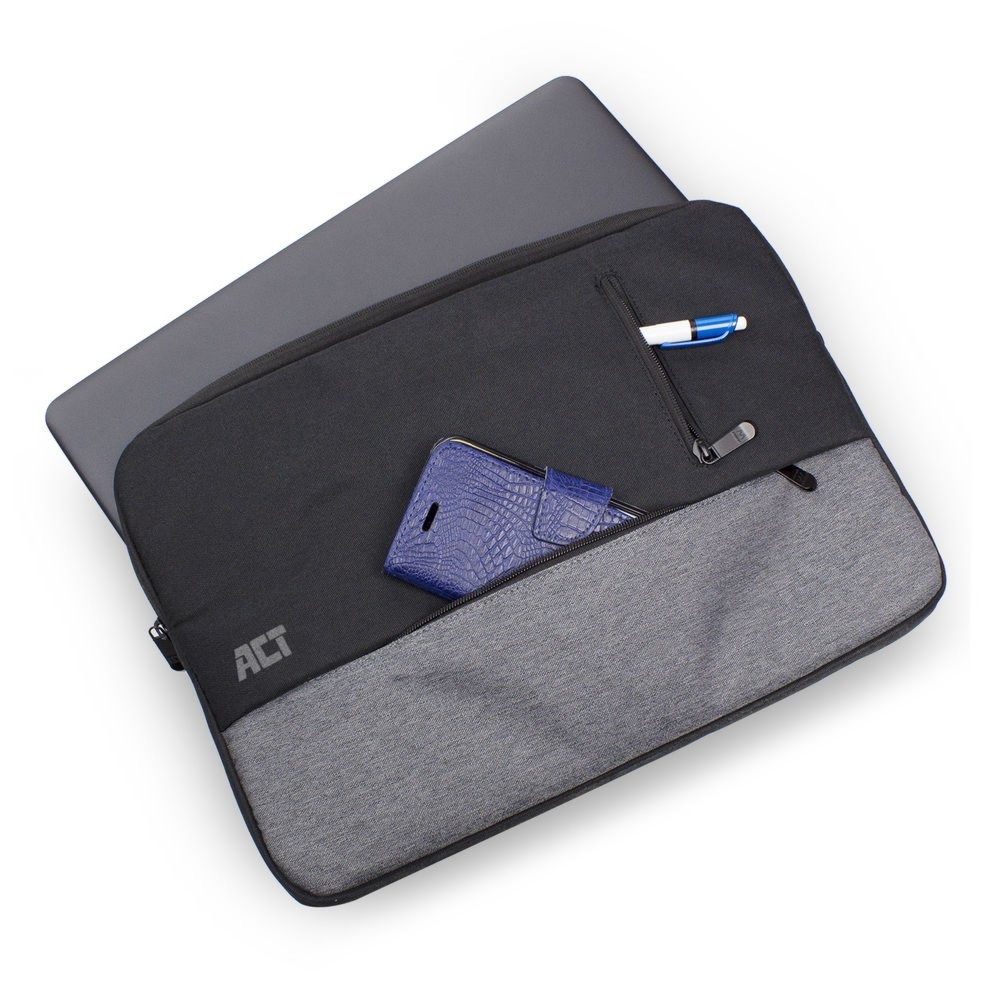 ACT Urban 14.1" Laptop Sleeve | Zwart/Grijs - Afbeelding 2