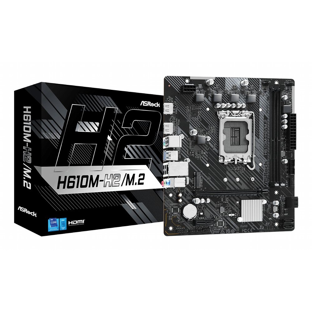 ASRock H610M-H2/M.2 | Socket LGA 1700 | Intel H610 | 2xDDR4 | Micro-ATX | Moederbord