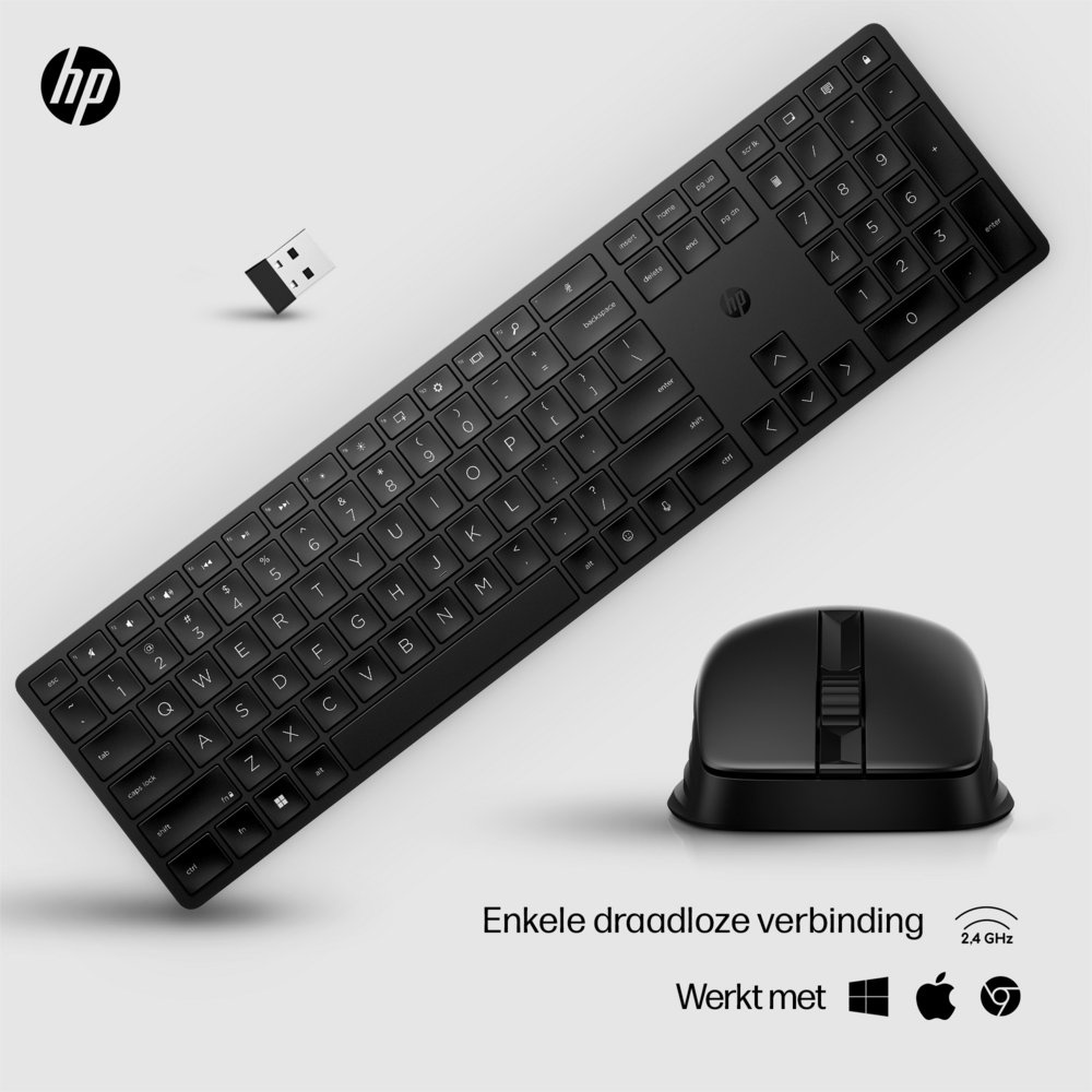 AZERTY | HP 650 Wit | Draadloze Muis en Toetsenbordcombo | AZERTY - Afbeelding 4