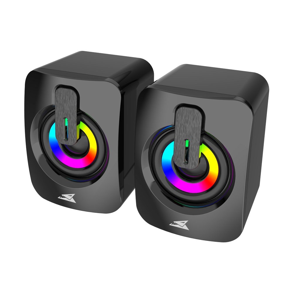 Baracuda SEASHELL Rainbow | 2.0 Stereo Luidsprekerset USB | 2x3000mW | Zwart - Afbeelding 3