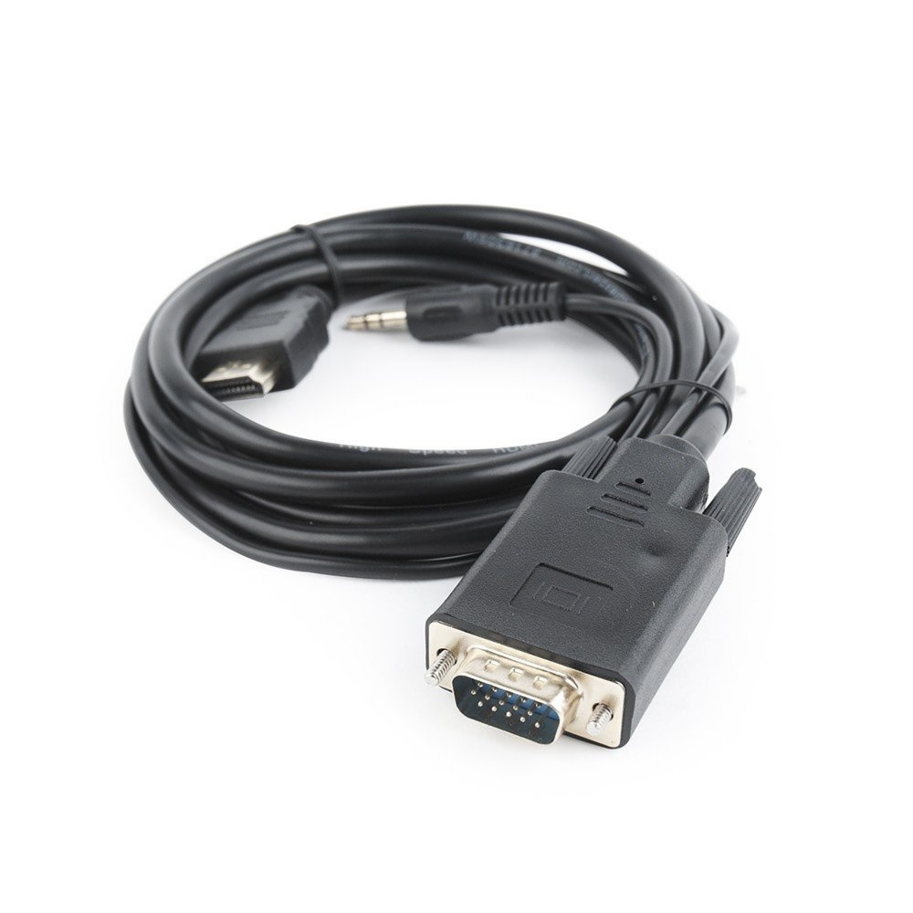 Gembird A-HDMI-VGA-03-6 | HDMI naar VGA Adapter met Audio | 1,8 m | Zwart - Afbeelding 2