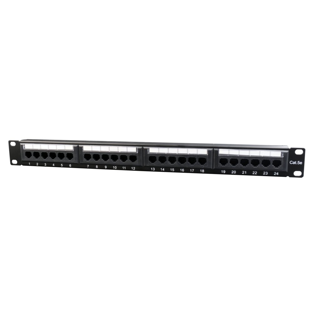 Gembird Patchpanel | 24-poorts Cat5e | Inclusief kabelorganizer | 19″ Rackmount | Zwart