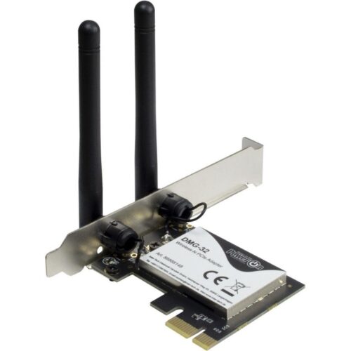Inter-Tech DMG-32 | Interne WLAN-adapter | PCIe x1 | Wi-Fi 5 (802.11ac) | Dual-band 2,4 & 5 GHz | 650 Mbps | 2x 2dBi antennes