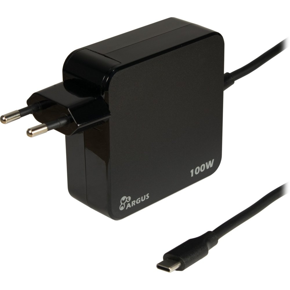 Inter-Tech PD-2100 | USB-C Oplader 100W | Zwart | Met Geïntegreerde Kabel