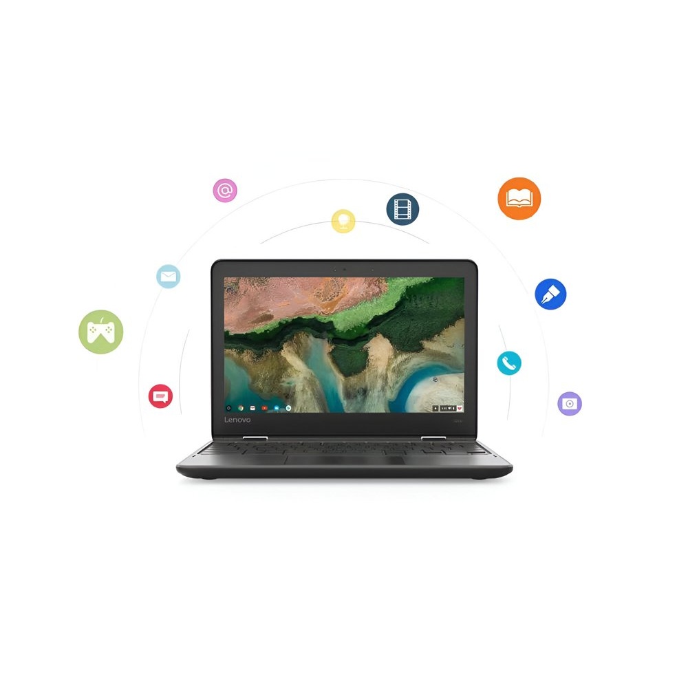 Lenovo 300e Convertible Chromebook | 11,6” HD Touch IPS | Intel N4020 | 4GB RAM | 32GB Flash | Renewed