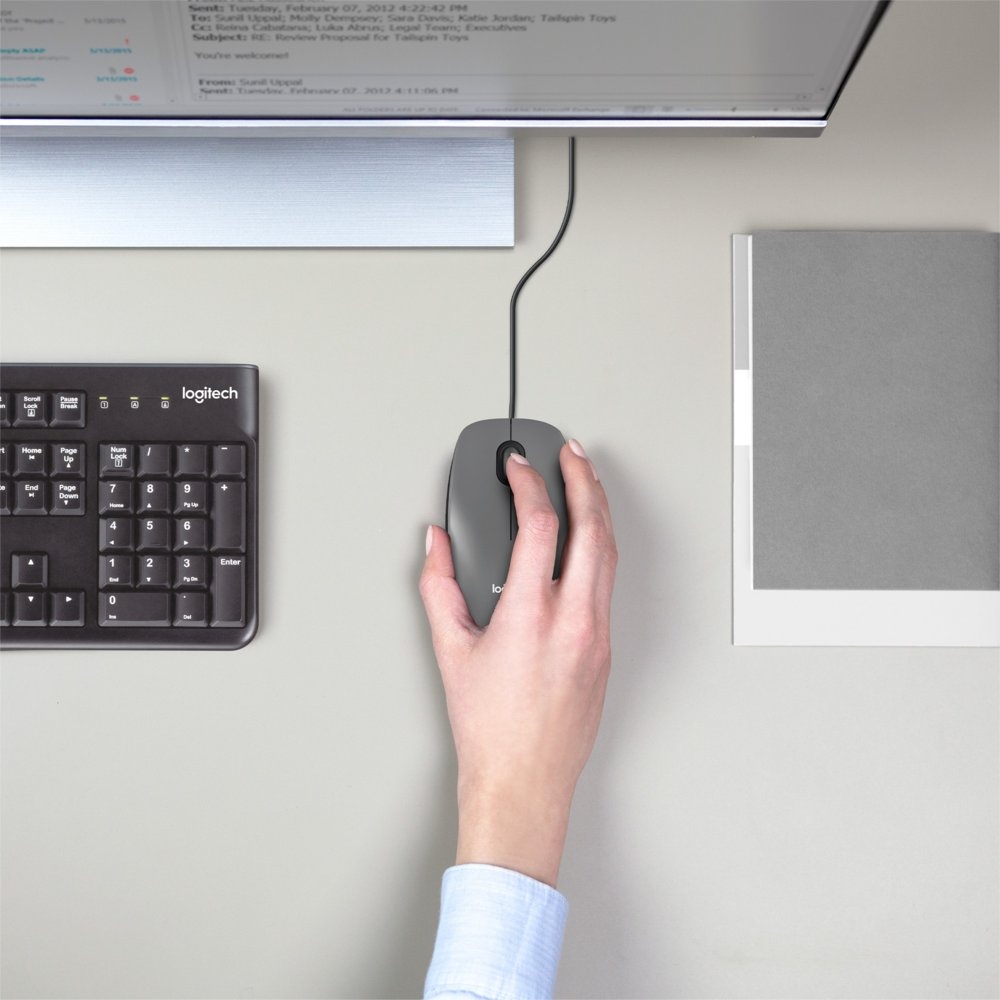 Logitech M100 | Bekabelde Muis | Links- en Rechtshandig | USB-A | 1000 DPI | Zwart - Afbeelding 2