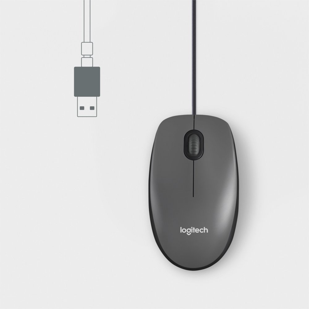 Logitech M100 | Bekabelde Muis | Links- en Rechtshandig | USB-A | 1000 DPI | Zwart - Afbeelding 3