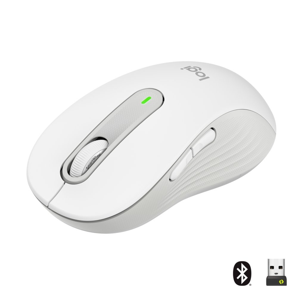 Logitech Signature M650 | Draadloze Muis | Rechtshandig | RF + Bluetooth | 2000 DPI | Wit