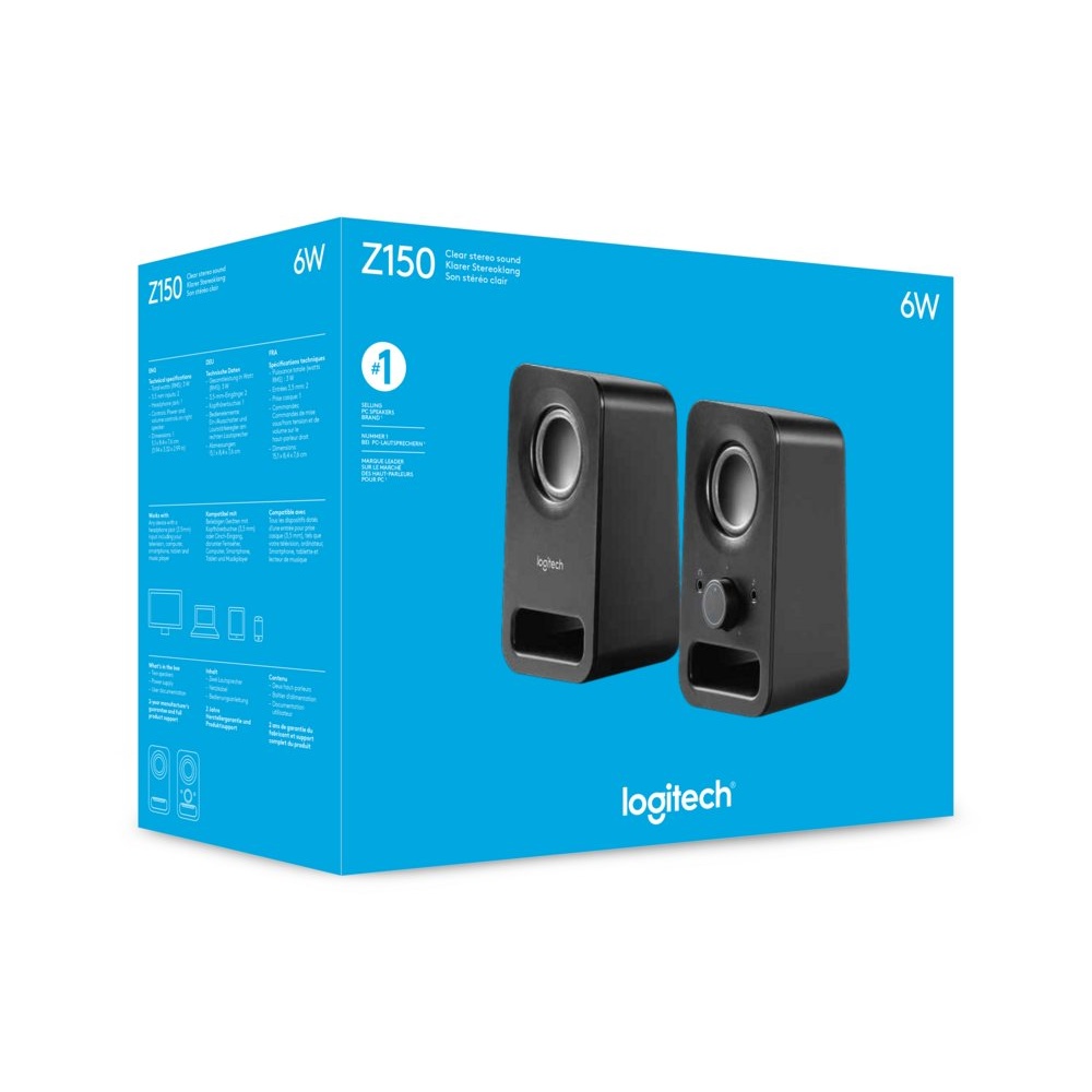 Logitech Z150 | 2.0 Luidsprekerset | 3W RMS | Helder Stereogeluid | Zwart - Afbeelding 6