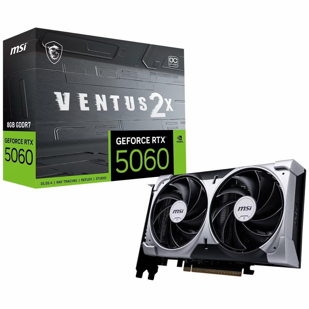 MSI GeForce RTX 5060 Ventus 2X OC | 8GB GDDR7 | DLSS 4 | Videokaart | Nvidia GPU