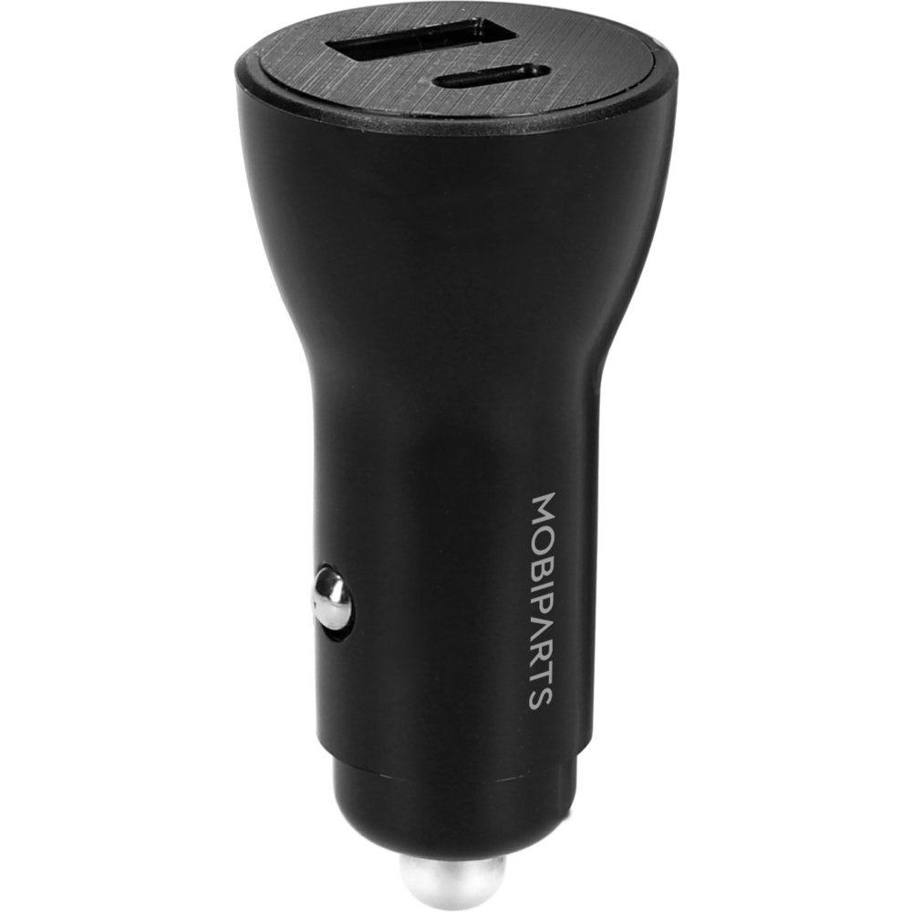 Mobiparts Car Charger | 2-Poorts USB-C & USB-A Autolader 30W PD Fast Charging | Zwart