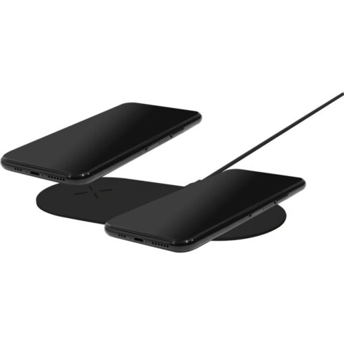 Mobiparts Dual Fast Wireless Charging Pad | Draadloze Oplader 10W Qi | Zwart