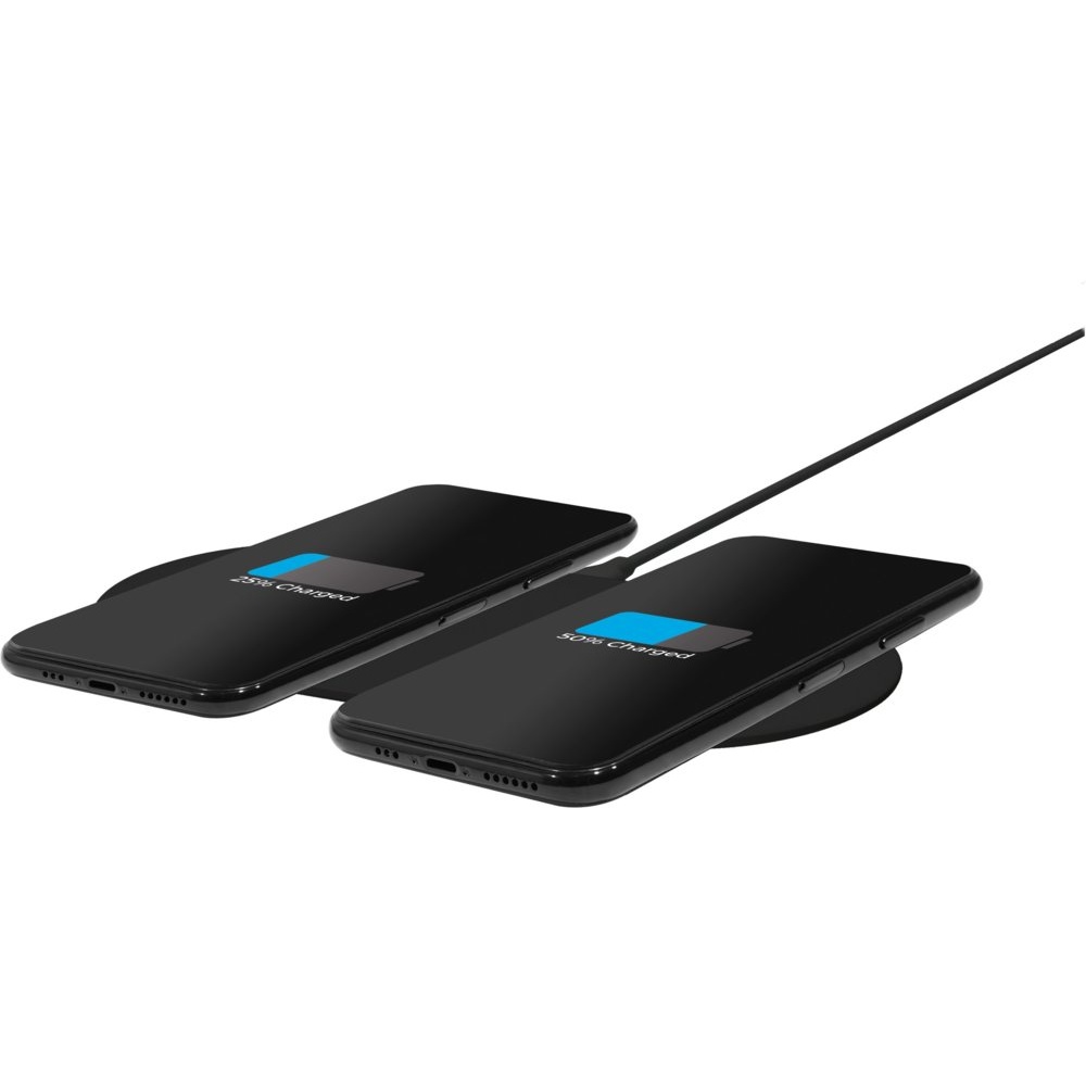 Mobiparts Dual Fast Wireless Charging Pad | Draadloze Oplader 10W Qi | Zwart - Afbeelding 2