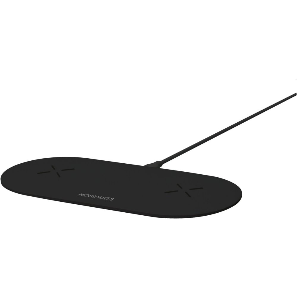 Mobiparts Dual Fast Wireless Charging Pad | Draadloze Oplader 10W Qi | Zwart - Afbeelding 3