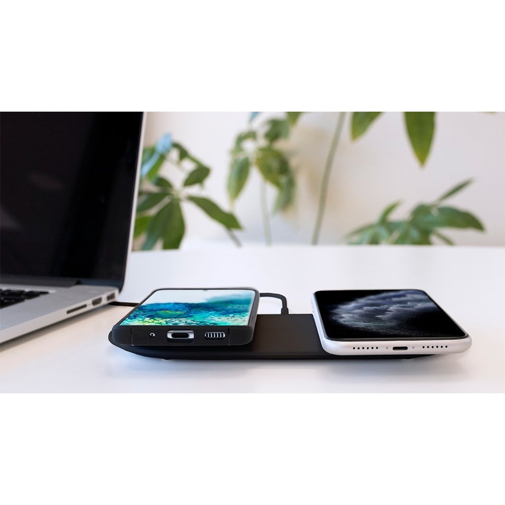 Mobiparts Dual Fast Wireless Charging Pad | Draadloze Oplader 10W Qi | Zwart - Afbeelding 8