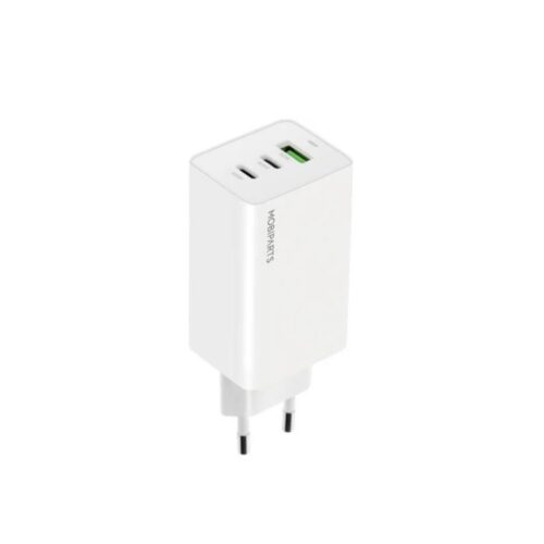 Mobiparts GaN Wall Charger | 2x USB-C & 3.0 USB-A QC 65W | Wit