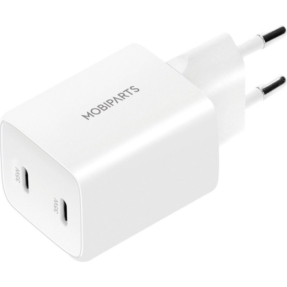 Mobiparts GaN Wall Charger | Dual USB-C Oplader 35W | Wit - Afbeelding 2