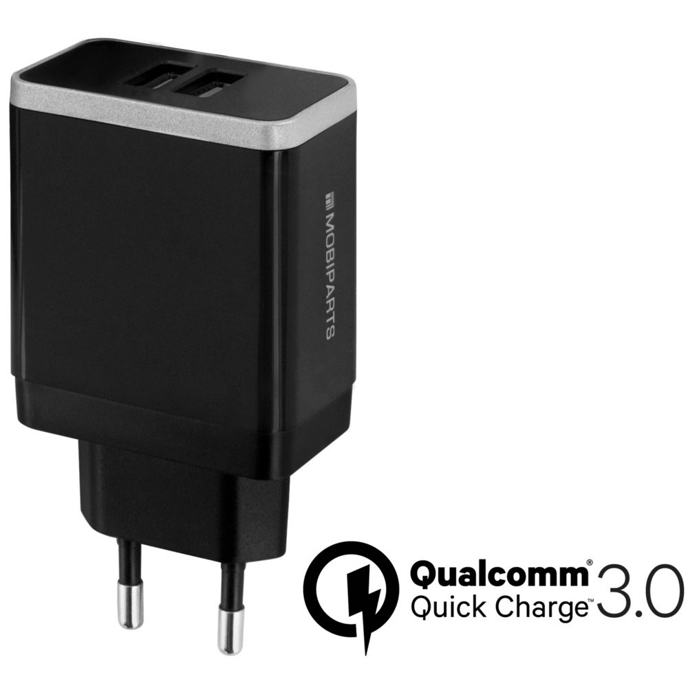 Mobiparts Quick Charge Wall Charger | Dual USB-A Oplader 26W / 4.6A | Zwart