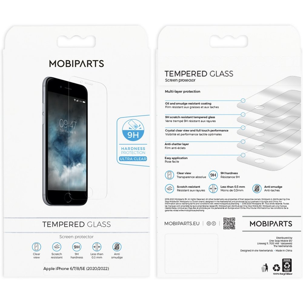 Mobiparts Regular Tempered Glass | Screenprotector voor iPhone 6/7/8/SE (2020/2022) | 9H Hardheid | 10-Pack - Afbeelding 3