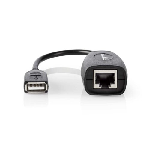 Nedis USB-A Ethernet | 0,2 m | Zwart