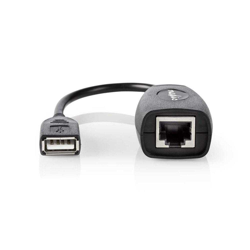 Nedis USB-A Ethernet | 0,2 m | Zwart