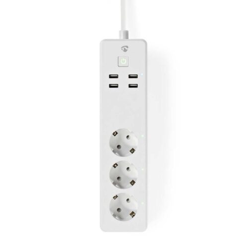 Nedis | Wi-Fi Slimme Stekkerdoos | 4 Stopcontacten | 2 USB-poorten | Wit