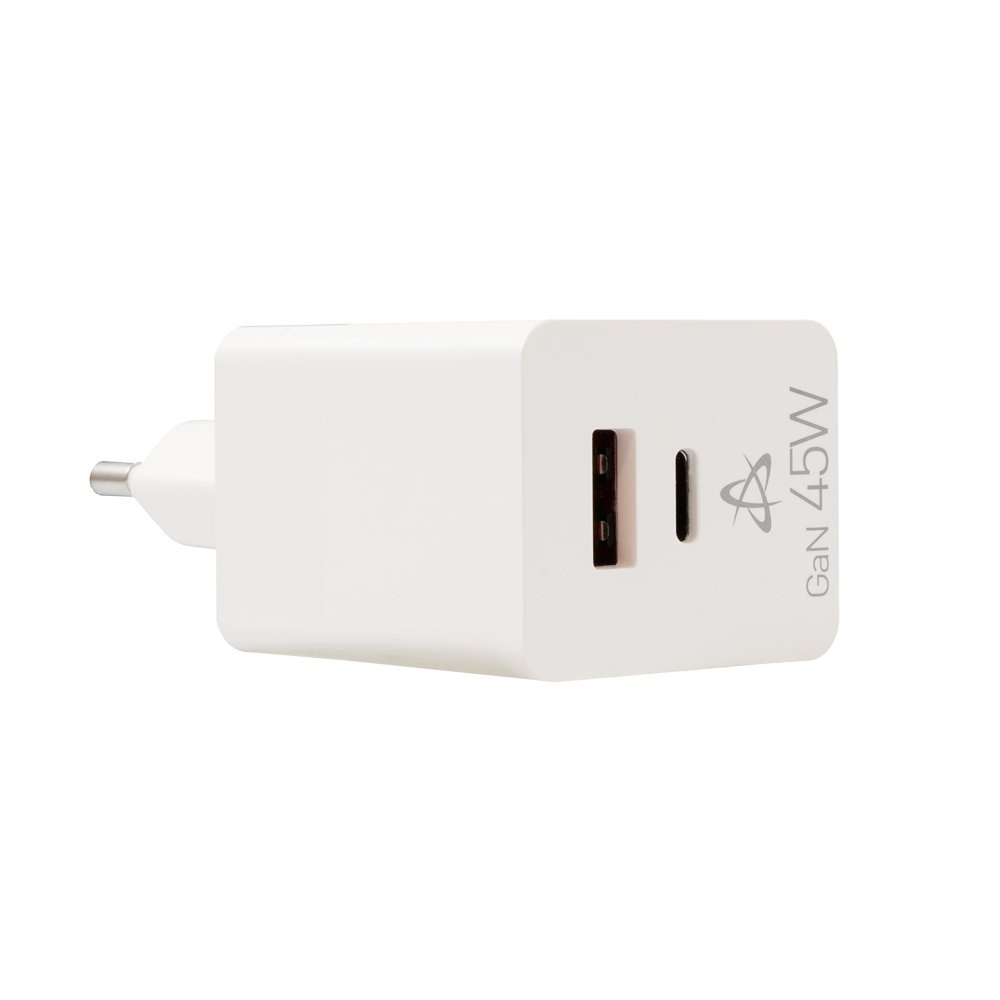 SBOX USB Oplader HC-45 | 45W | USB-A & USB-C (2 Poorten) | Wit