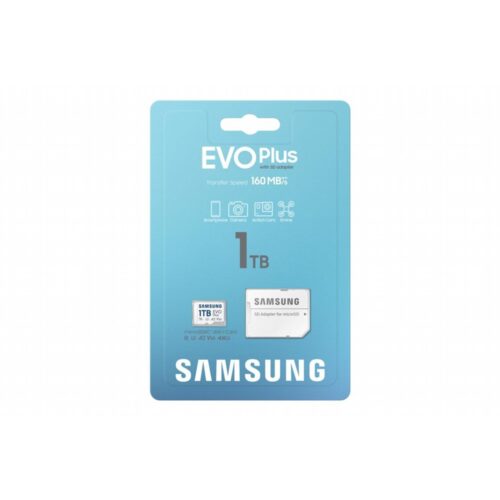 Samsung EVO Plus | MicroSDXC | 1TB | Class 10 | UHS-I U3 | V30 | A2 | Tot 160MB/s | Inclusief SD-adapter