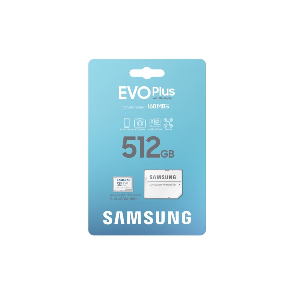 Samsung EVO Plus | MicroSDXC | 512GB | Class 10 | UHS-I U3 | V30 | A2 | Tot 160MB/s | Inclusief adapter - Afbeelding 9