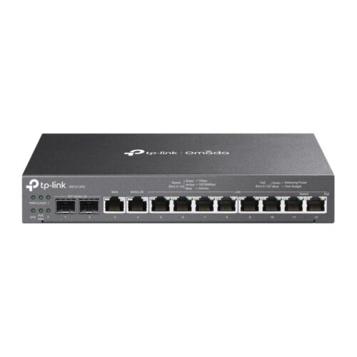 TP-Link Omada TL‑ER7212PC | Gigabit VPN Router & PoE+ Switch | 110 W PoE+ | Omada SDN Controller | Fanless Desktop/Wall
