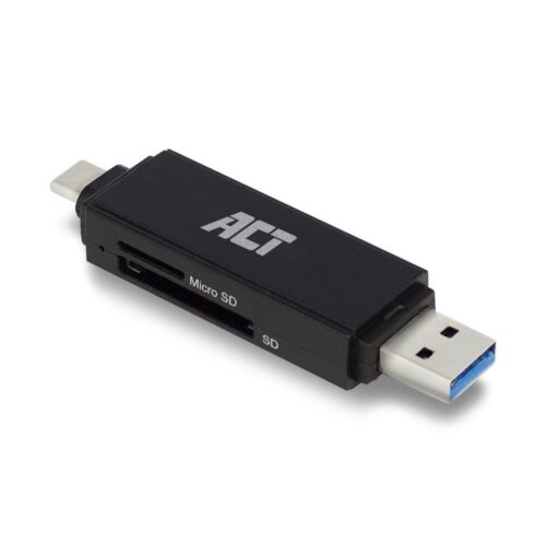ACT AC6375 | Geheugenkaartlezer | USB 3.2 Gen 1 | Zwart