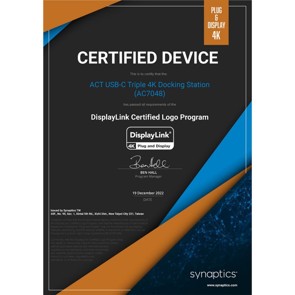 ACT AC7048 | Docking Station & Poortreplicator | USB-C 3.2 Gen 1 | Zwart - Afbeelding 5