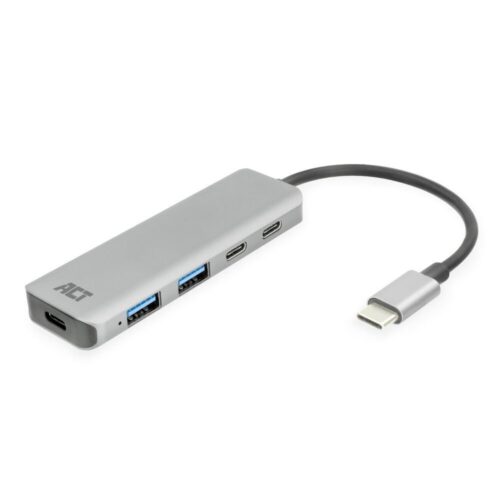 ACT AC7072 USB-C Hub 3.0 | 2x USB-A & 2x USB-C Poorten | 5 Gbps | Aluminium Behuizing | 12 cm Kabel