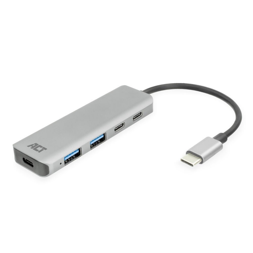 ACT AC7072 USB-C Hub 3.0 | 2x USB-A & 2x USB-C Poorten | 5 Gbps | Aluminium Behuizing | 12 cm Kabel
