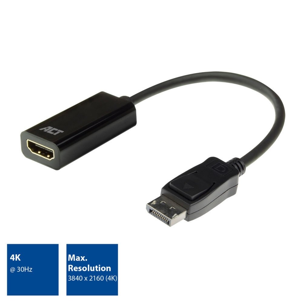 ACT AC7555 DisplayPort naar HDMI Adapter | Female | 4K | Zip Bag