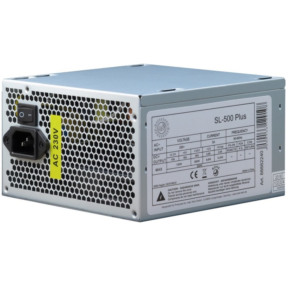 Inter-Tech SL-500 PLUS | 500 Watt ATX PSU | Power Supply | Voeding - Afbeelding 2