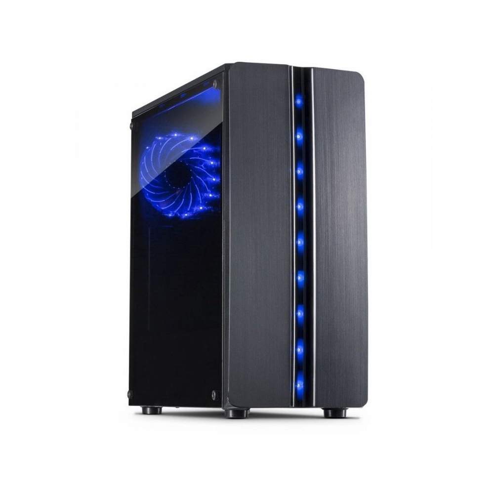 Inter-Tech Thunder Blue Light | Midi Tower Case | Zwart | RENEWED