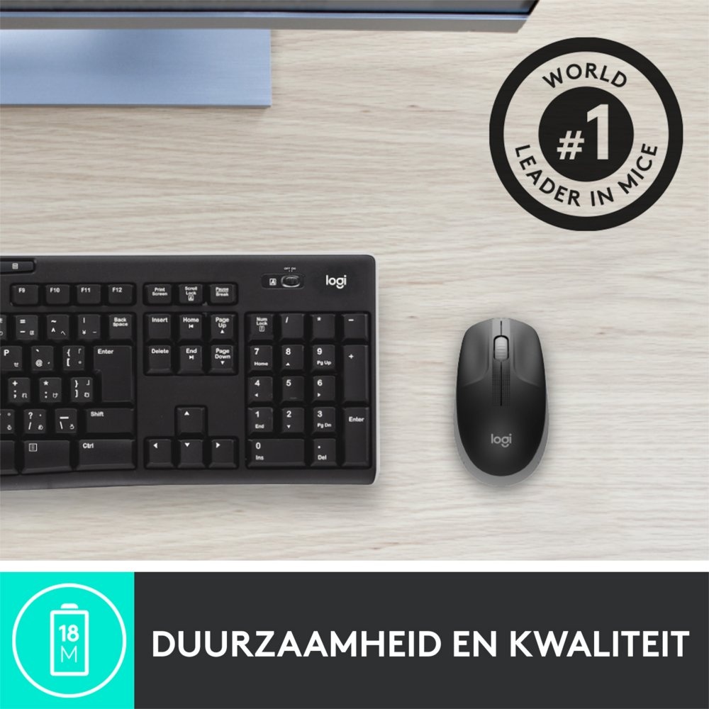Logitech M190 | Draadloze Muis | Links- en Rechtshandig | RF | 1000 DPI | Grijs - Afbeelding 7
