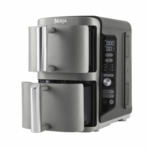 Ninja SL400EU Double Stack XL | Heteluchtfriteuse | Dubbel 9,5 l | 2470 W | Zwart, Grijs