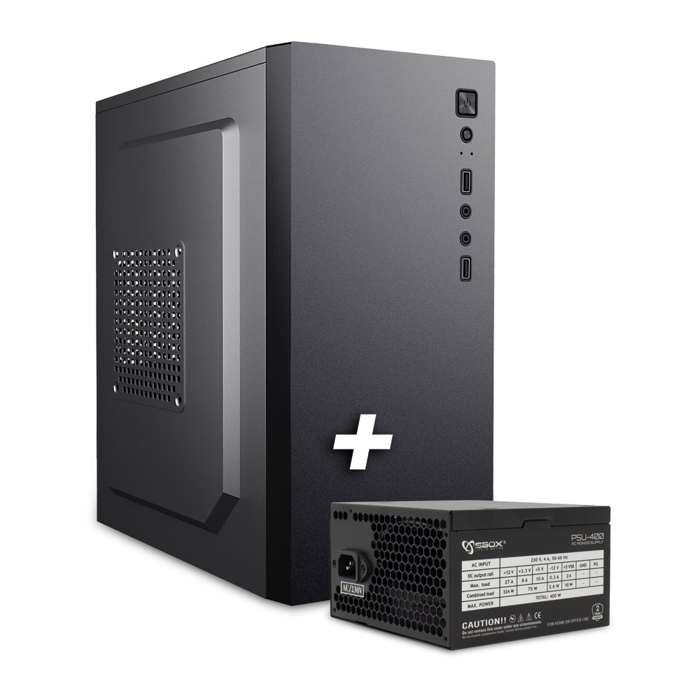 SBOX PCC-12 | Micro-ATX PC Case | Inclusief 500W PSU | USB 3.0 | Behuizing