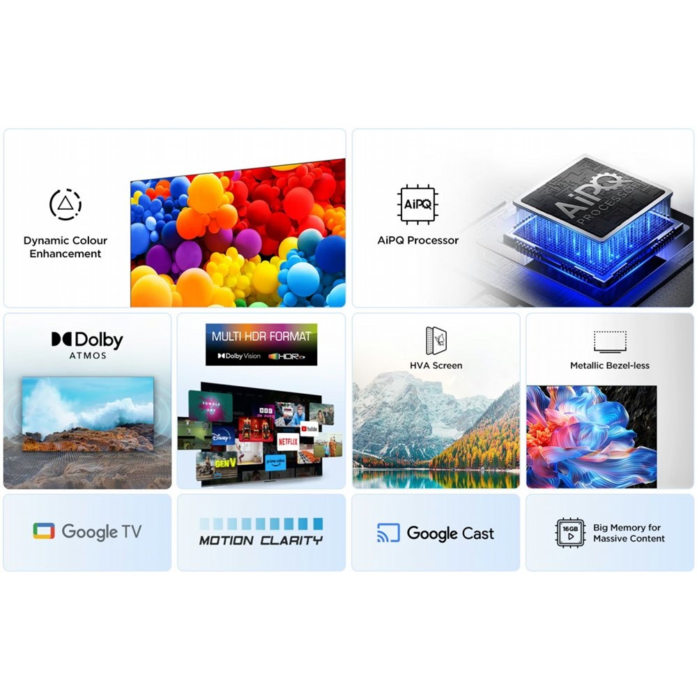 TCL 55V6C | 55" 4K Ultra HD DLED Smart TV | Google TV | Dolby Vision | 60Hz (2025) - Afbeelding 9