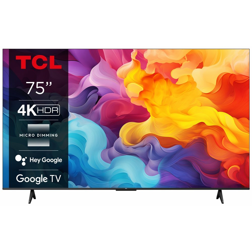 TCL 75P69B 75″ | Ultra HD 4K LED Smart TV | Google TV + Wifi | HDR10 voor Realistische Kleuren en Contrasten | Strak Design | 60Hz
