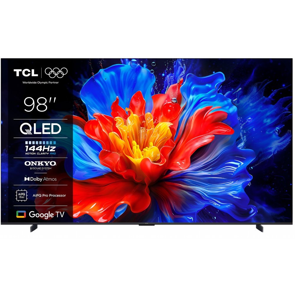 TCL P8K 98P8K | 98″ 4K Ultra HD QLED | Google TV | ONKYO 2.1 Hi-Fi | Dolby Vision | 144Hz (2025)