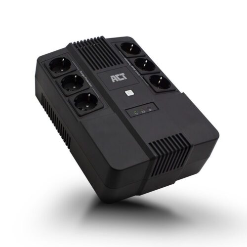 ACT AC2300 Line-Interactive UPS | 600 VA | 6 Stopcontacten (3 op Accu) | AVR Spanningstabilisatie | Netspanningsbeveiliging