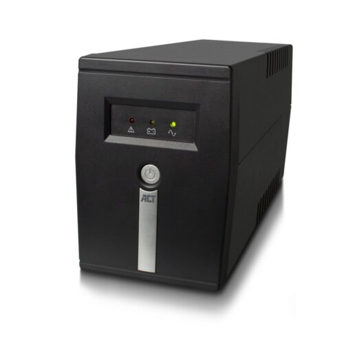 ACT AC2305 Line-Interactive UPS | 600 VA | 2 Stopcontacten (1x C13, 1x Type F) | AVR Spanningstabilisatie | Bescherming tegen Stroomstoringen