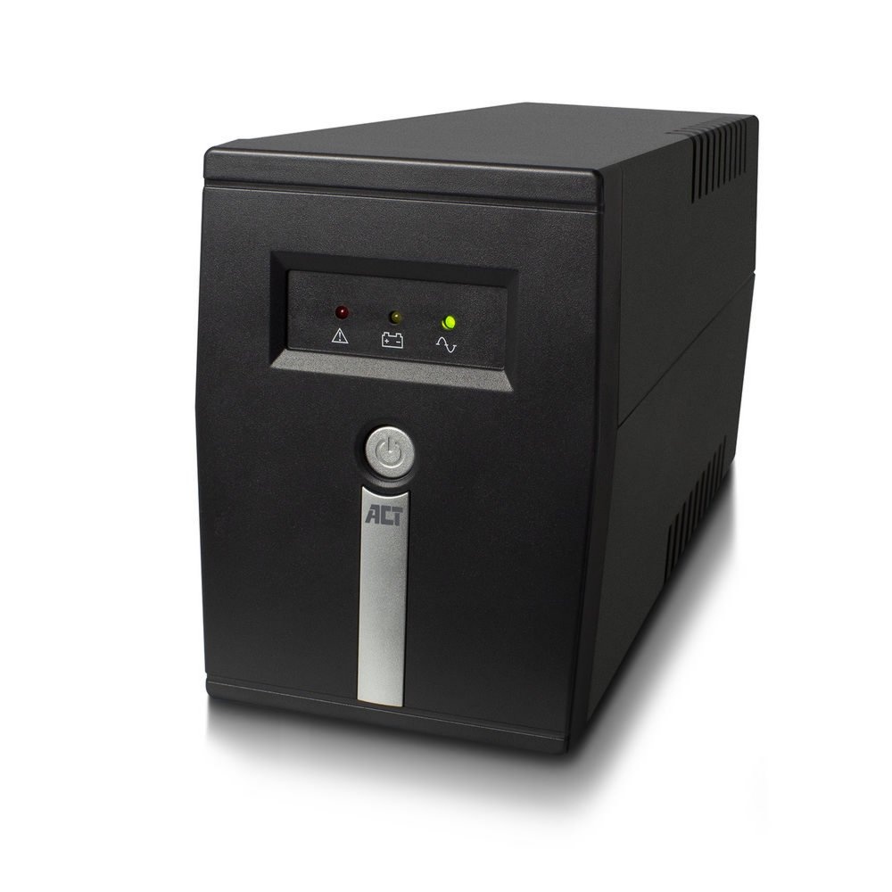 ACT AC2305 Line-Interactive UPS | 600 VA | 2 Stopcontacten (1x C13, 1x Type F) | AVR Spanningstabilisatie | Bescherming tegen Stroomstoringen