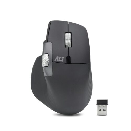 ACT AC5147 | Draadloze Multi-Connect Muis | Bluetooth en USB-A Ontvanger | Oplaadbaar | 4800 DPI | Stille Klik | Zwart