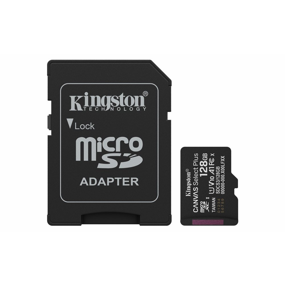 Kingston Technology microSDXC 128GB | Canvas Select Plus Gen3 | 150MB/s | A1 | + Adapter